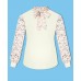 Молочный джемпер (блузка) для девочки с шифоном 80921-ДШ19